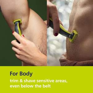 Tondeuse à barbe électrique Norelco pour le visage, rasoir, tondeuse, double lame, 5 en 1, peigne réglable, 1x kit, modèle QP2834/70, noir/vert lime - Product Image 6