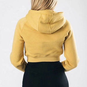 Sweat-shirt à capuche oversize personnalisé pour femme, haut court à capuche, pull décontracté, tricot d'hiver, oversize court - Product Image 3