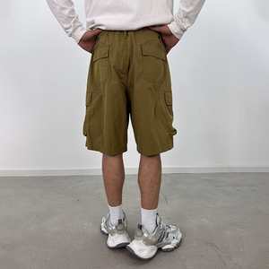 กางเกงคาร์โก้ขาสั้นผ้าไนลอนสำหรับผู้ชายกางเกงขาสั้นกลางแจ้งน้ำหนักเบาเอวยางยืดปิดกระเป๋าตกแต่งโลโก้ได้ตามต้องการ - Product Image 3