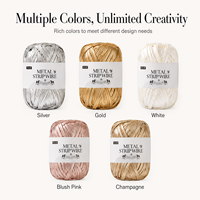 100% Polyester Metallic Shiny Ribbon Yarn with High Strength and Good Evenness for Crochet Bags and DIY Hand Knitting