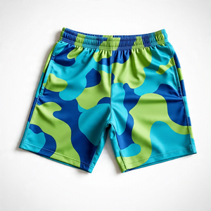 Pantalones cortos de poliéster para entrenamiento, pantalones cortos ligeros para correr para hombre, pantalones cortos para gimnasio, ropa deportiva, cintura alta con cordón - Product Image 1