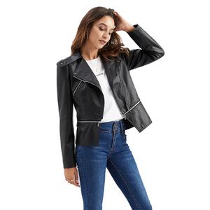 Chaqueta de cuero para mujer 2025 chaqueta básica abrigo mujer invierno motocicleta chaqueta PU cuero cremallera prendas de vestir exteriores - Product Image 6