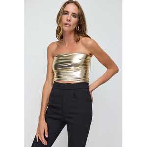 Blusa Casual de Poliéster con Cuello Redondo y Manga Corta con Logotipo en la Parte Delantera - Product Image 3