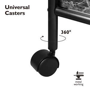 Unité de rangement mobile ergonomique à deux niveaux avec cadre en acier, chariot en tube métallique avec revêtement en poudre et panneaux stratifiés durables - Product Image 5