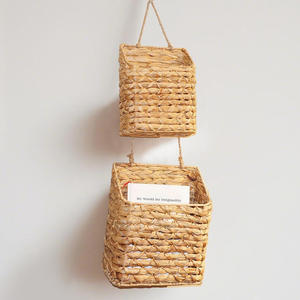 Water hyacinth kitchen <b>storage</b> <b>baskets</b> handweave <b>hanging</b> <b>basket</b> container fruit vegetable organizer - Product Image 5