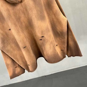 Sweatshirts à capuche en coton épais vintage Fabricant personnalisé 400gsm avec patch de broderie thermique vieilli - Product Image 5