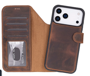 เคสโทรศัพท์หนังแท้แบบถอดได้สำหรับ iPhone 17 Samsung อุปกรณ์ฝาพับแม่เหล็กฝาพับมีกระเป๋าใส่บัตรของขวัญ - Product Image 2