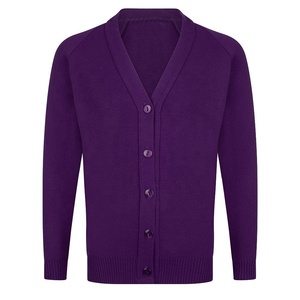 Cardigan unisexe tendance décontracté à col en V, coupe ajustée, manches longues, couleur unie, en laine tricotée/laine acrylique - Product Image 3