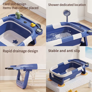Artículos esenciales <span class=keywords><strong>para</strong></span> bebé recién nacido Bañera <span class=keywords><strong>para</strong></span> bebé con cojín de soporte antideslizante Baño de bebé plegable portátil de viaje <span class=keywords><strong>para</strong></span> recién <span class=keywords><strong>nacidos</strong></span> - Product Image 3