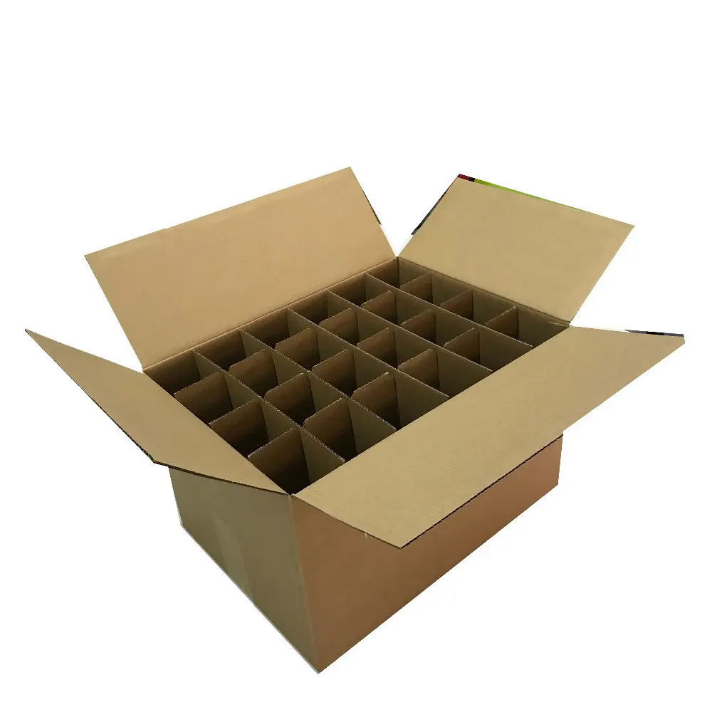 Impresión personalizada Paquete de 12 botellas Cajas de cartón de cerveza Caja de embalaje de vino corrugado para la venta Caja de cartón de botella