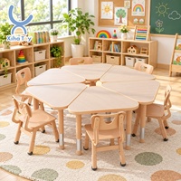 Ensembles de meubles en bois pour garderie Montessori pour maternelle, ensemble de table et de chaises variables pour la crèche et la salle de classe