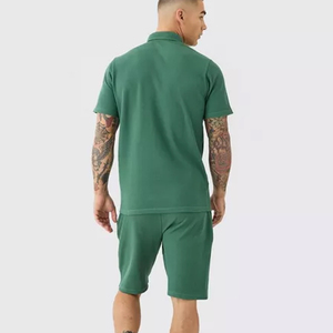 Nuevo diseño de logotipo personalizado, ropa de calle para hombre, conjunto de jogging, manga corta, Color sólido, 2 piezas, pantalones cortos, chándal, Conjunto de camiseta para hombre - Product Image 5