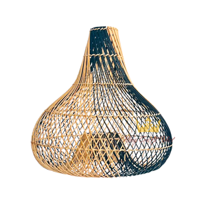 Lampe suspendue en bambou et rotin, abat-jour en rotin rustique asiatique traditionnel, abat-jour en bambou fait à la main pour une utilisation en intérieur - Product Image 6