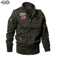 Blouson Aviateur Homme Style Printemps Multi-Poches Tactique Veste de Moto Automne Légère en Coton Col Montant
