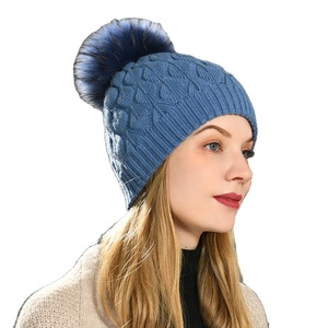 2024 moelleux grande vraie fourrure Pom Pom boule bonnet Double couche luxe femmes hiver Ski Performance éponge gros tricoté chapeau - Product Image 6