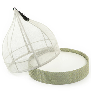 Plateau rond en rotin avec dessus en forme de dôme Motif unique fabriqué à la main, idéal pour la décoration de table basse et le divertissement. - Product Image 6