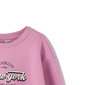 เสื้อสเวตเชิ้ตคอกลมทรงปกติ ยูนิเซ็กซ์ ผ้าเฟรนช์เทอร์รี่ 100% คอตตอน พิมพ์ลายหัวใจ ระบายอากาศได้ดี สไตล์มินิมอล สำหรับฤดูใบไม้ร่วง สีชมพู - Product Image 4