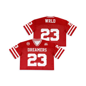 Mens <b>Boxy</b> <b>T</b>-<b>Shirt</b> Customised Athletic Mesh Jersey Breathable Quick Dry with Oversized Cropped Printed Logo Street Wear Football - Product Image 1