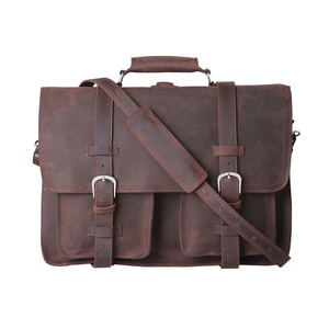 2024 Custom Business Premium Genuine Leather <b>Laptop</b> <b>Bag</b> Anti-Theft 10L/16L Capacity Zipper & Hasp Closure High Quality - Product Image 1