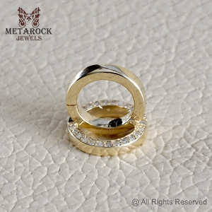 Diamant pavé massif 14k or ouvrable trouver minimaliste diamant pavé trouver des bijoux fabrication pour Bracelet collier - Product Image 5