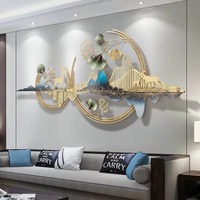Art mural en métal sur le thème de la montagne |   Art mural suspendu en panneau 3D doré personnalisé |   Sculpture Moderne en Fer en Gros pour Mariage, Diwali, Bureau