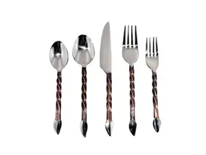 Juego de Cubiertos de acero inoxidable de alta calidad, juego de cubiertos de diseño moderno, tenedor y cuchillo para comedor, bien pulido para uso doméstico - Product Image 4