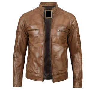 Chaqueta de Cuero Tradicional Elegante para Hombre en Color Marrón, Cuero Genuino para la Temporada, Chaqueta para Hombre - Product Image 6
