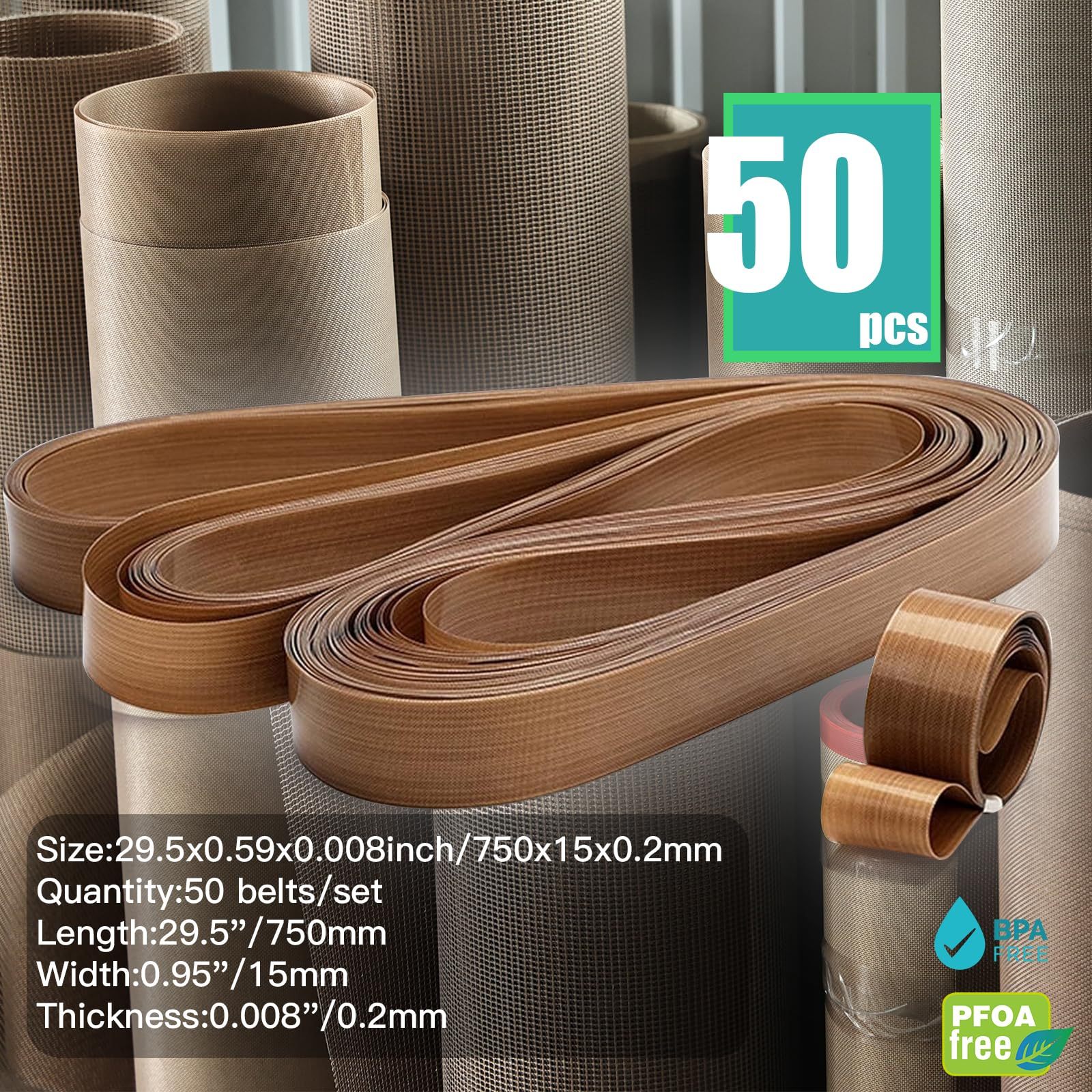 50 PTFE-Förderbänder 750 X 15 Mm – Hitzebestän Produktbild-Vorschau 2