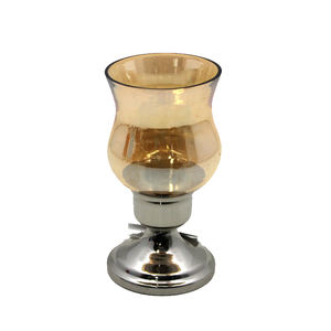 Support d'ouragans en aluminium et en verre rouge décoratif classique Nickel fini taille Standard maison et décor de Noël en gros en vrac - Product Image 6