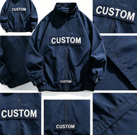 Veste coupe-vent à col montant brodée sur mesure de haute qualité, veste streetwear surdimensionnée pour homme