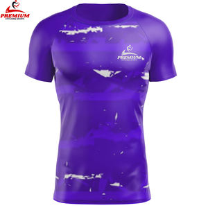 T-shirt de compression athlétique pour homme, à séchage rapide et respirant, haut de sport pour la course à pied, vêtements de sport, col rond, coupe estivale, t-shirts - Product Image 5