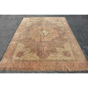พรมวินเทจขนาด 9.6x13.4 ฟุต พรมตุรกีขนาดใหญ่ พรมลายสัตว์สีน้ำตาล - Product Image 1