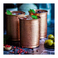 Vente en gros de gobelets de bière en verre de cuivre coffret cadeau nouvelle arrivée gobelet en cuivre antique martelé plaine pour la bière verre de cuivre personnalisé
