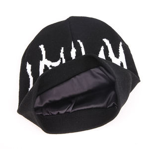 Gorros de invierno estilo callejero gorros de camuflaje con logotipo personalizado letra Jacquard Beanie Mohair Cap - Product Image 4