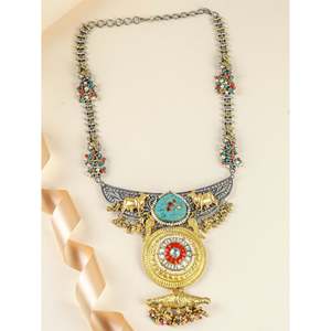 Collier Anokhi en argent 925, motif vache bicolore et collier superposé tendance Kundan - Product Image 1