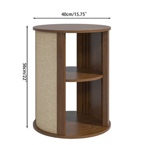 DreamCraft Vietnam Boho Style Mesa auxiliar de 2 niveles con estante ajustable y acabado de tela de saco para muebles de dormitorio de sala de estar - Product Image 4