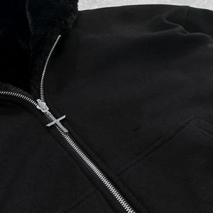 Sweat à capuche léopard QUICKSHOW Streetwear, tissu double face, fermeture éclair, couleur contrastée, camouflage, sweat à capuche réversible, fermeture éclair, sweat à capuche ample pour hommes - Product Image 3