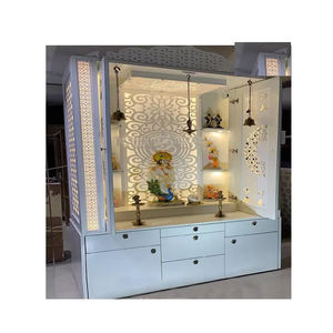 Glossy Shining Hand Carved Traditional Modern Teak Wood <b>Mandir</b> <b>Pooja</b> Room DST Exports Customized Hot Selling Indian Sikh - Product Image 6