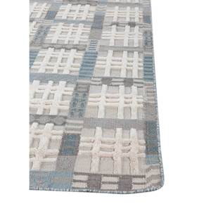 พรมขนสัตว์ลายตารางหมากรุกสีเทาและสีดำ ลายเรขาคณิตและนามธรรม พรมปูพื้นทรงสี่เหลี่ยมผืนผ้าสำหรับบ้าน รุ่น Adwl-13260 - Product Image 4