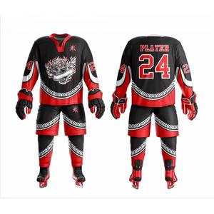 Fait sur mesure de qualité supérieure prix raisonnable uniforme de hockey sur glace 100% tissu polyester uniforme de hockey sur glace - Product Image 1