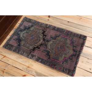 Vintage Turkish Rug 1.8x3 ft, <b>Brown</b> Small Animal Print <b>Wool</b> Rug - Product Image 4