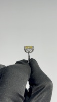 Bague à trois pierres avec diamants jaunes radiants et taille trillion cultivés en laboratoire, en or 14 carats, bijoux de fiançailles pour filles