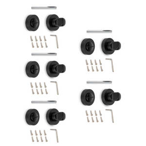 Set di 5 serrature per mobili con rosetta rotonda di diametro 35 mm Zamak nero per porte interne - Product Image 1