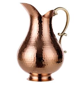 Jarra de Cobre Martillada Artesanal con Asa Geométrica Moderna de Latón para un Uso Doméstico Elegante - Product Image 6