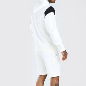 High Quality <b>Long</b> Sleeve Summer Hoodie and <b>Shorts</b> Set Hoodie With Kangaroo Pockets and <b>Shorts</b> Summer Sweat Suit - Product Image 2