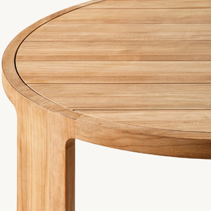 Custom-sized <b>round</b> <b>table</b> with a simple, modern style, suitable for outdoor use, made of good quality teak <b>wood</b> - Product Image 3