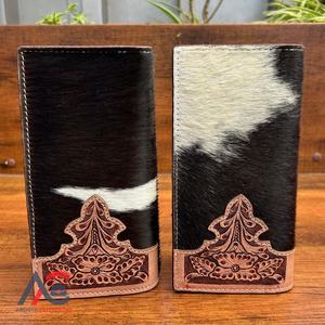 OEM personalizado de lujo de los hombres de mano de cuero largo plegable billetera al por mayor de moda auténtica piel de vaca carteras para tarjetas de crédito - Product Image 1