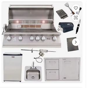 Nouveau barbecue au propane liquide de 40 pouces L90000 avec réfrigérateur et porte et tiroir, et ensemble d'outils de barbecue 5 en 1 - Product Image 1