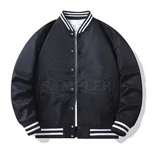 Оптовая продажа, Высококачественная куртка-бомбер с индивидуальным логотипом, дышащая модная повседневная ветрозащитная куртка-бомбер в стиле хип-хоп