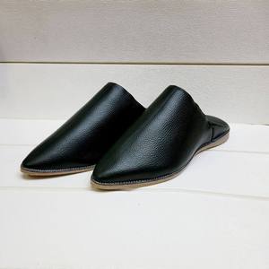 Sandalias de Verano Ligeras de Cuero Vacuno Genuino Marroquí, Pantuflas con Punta Puntiaguda, Mules Planos Hechos a Mano con Forro de Algodón, Casuales para Interiores - Product Image 2